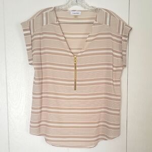 Calvin Klein Women's Tan Striped Top